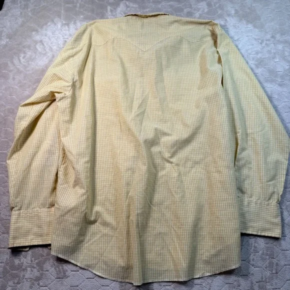 VTG 50s 60s Tem Tex Extra Long Tails Men's Western Pearl Snap Shirt Sz 18 35